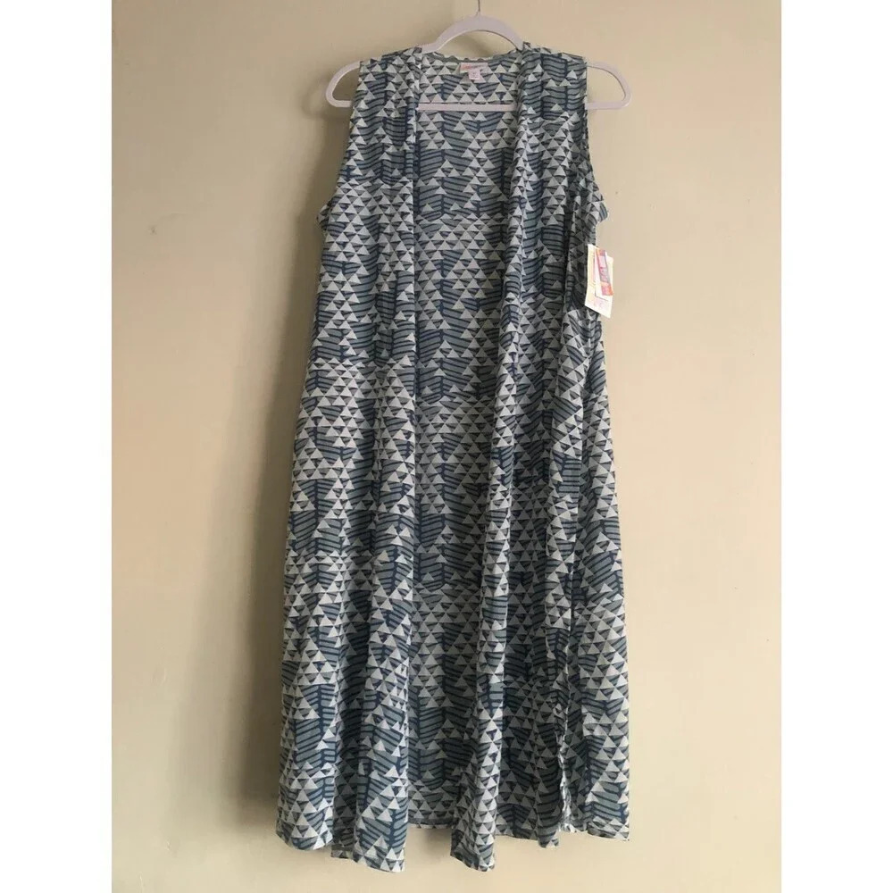 Lularoe women’s Joy-M Sleeveless Beach Cover Up Open Long Duster